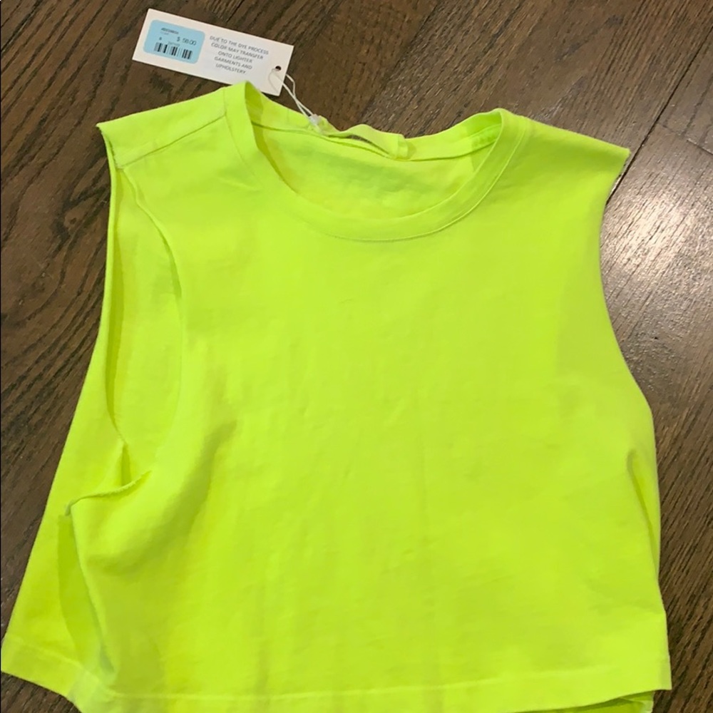 Emma and Sam neon yellow cropped tank top